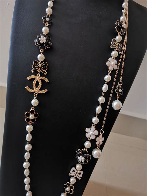 cheap replica chanel pearl necklace|chanel inspired long pearl necklace.